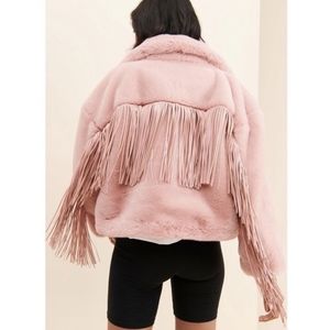 Blue Revival fringe faux fur jacket - XS